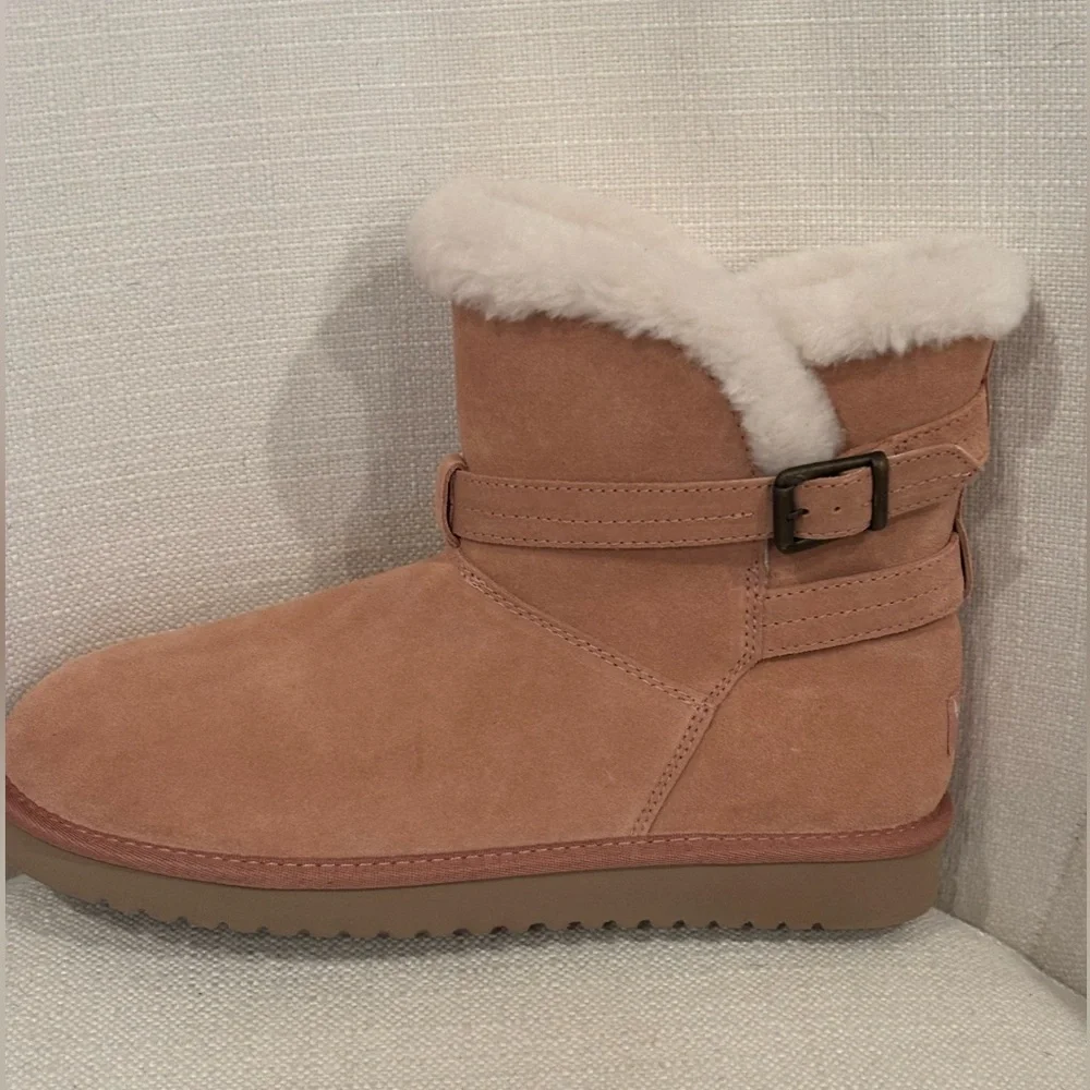 UGG KOOLABURRA Delene Mini In Mauve Pink Suede Warm Winter Booties Size 10